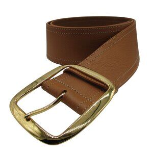 NANETTE LEPORE chunky brown leather Statement belt Women's Size XL $125 Luxury